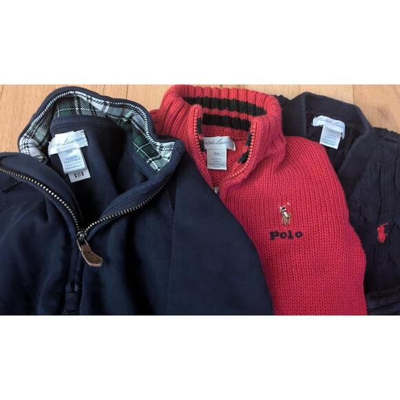 Ralph Lauren 12-18 Month Baby Boy Sweater Pullover Cardigan Shirt Cable Knit Lot - Picture 7 of 11